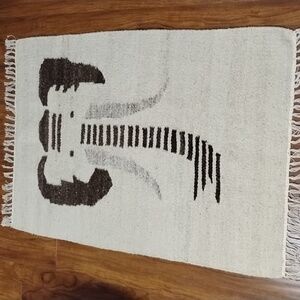 34" x 54" Elephant Design Woven Rug or Wall Hanging